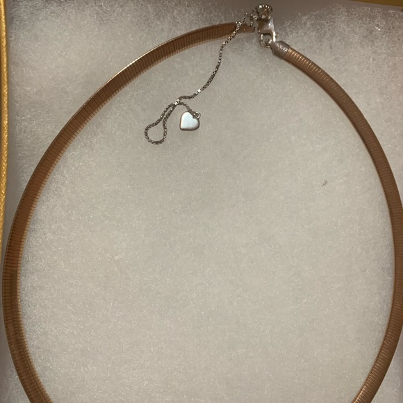 Two tone silver/rose gold necklace - Picture 4 of 5